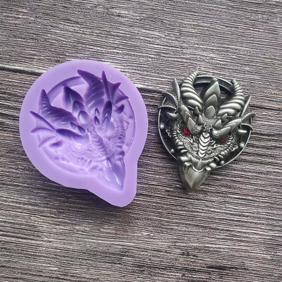 Молд силиконовый Дракон 70 на 85 мм фиолетовый Киев - изображение 4