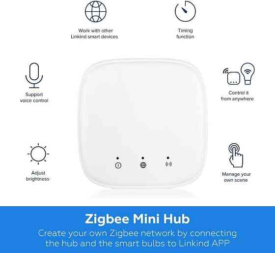 Комплект умных ламп Linkind Zigbee E27 LED 9 Вт, 2 лампочки и мостовый концентратор, включая управление через приложение. Цвет Киев