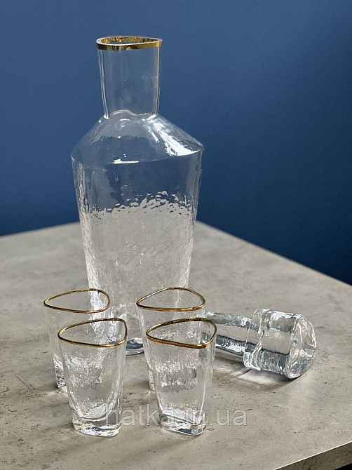 Графин Olens "Прозорий діамант" 1200 мл товсте скло для міцних напоїв Київ - фото 3