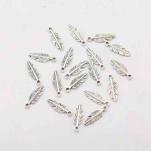 Набір підвісок металевих 80шт, шарми шармики, Пір&apos;я, срібло Вінниця