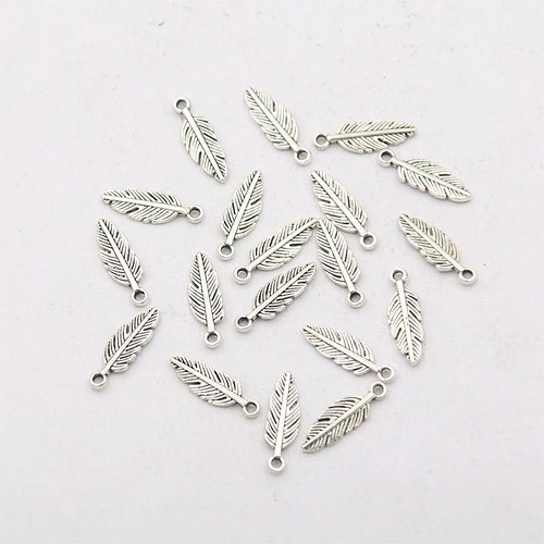 Набор подвесок металлических 80шт, шармы шармики, Перья, серебро Винница - изображение 1