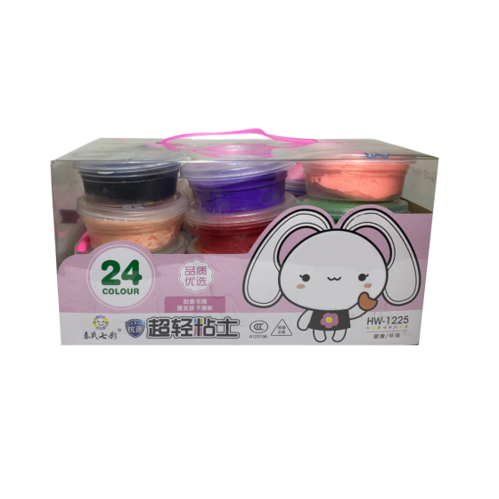 Набор воздушный пластелин ультра легкая мягкая глина для лепки для детей, разноцветный пластилин 24 шт. Каменец-Подольский