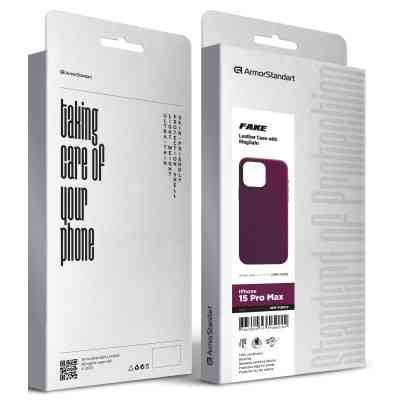 Чохол до мобільного телефона Armorstandart FAKE Leather Case Apple iPhone 15 Pro Max Deep Purple (ARM76308) Вінниця