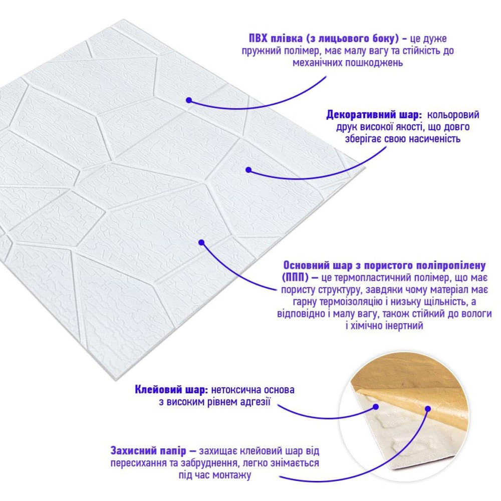 Панель стінова 3D 700х690х5мм SW-00003306 Дніпро - фото 2