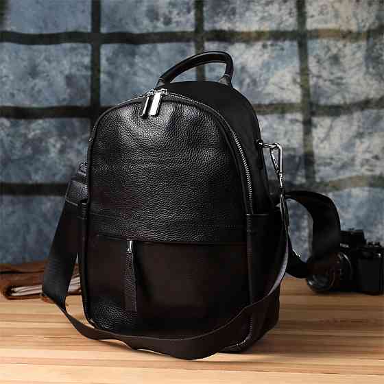 Жіночий рюкзак з натуральної шкіри Vintage 23060 Чорний Київ