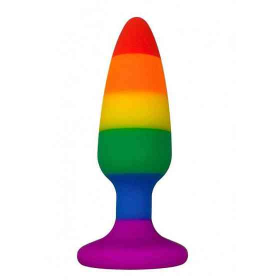 Силиконовая анальная пробка Wooomy Hiperloo Silicone Rainbow Plug L, диаметр 3,9 см, длина 13,1 см Sex Aura Киев