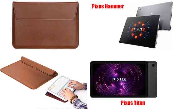 Чохол-конверт VitoCase для Pixus Hammer, Pixus Titan, з функцією підставки для планшета Коричневий Київ