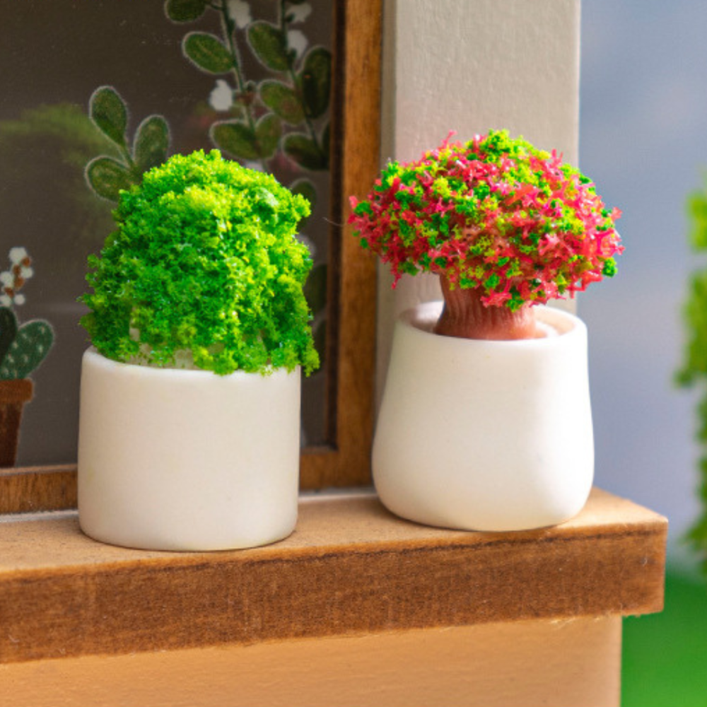 Мініатюрний вазон 2 х 1.7 см Червоні квіти для мінісада та хендмеду Зелений Одеса - фото 5