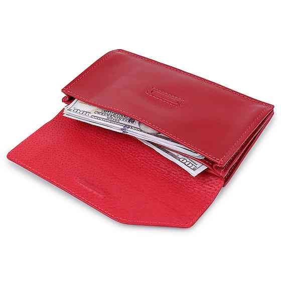 Кожаное вместительно женское портмоне GRANDE PELLE 11550 Красный Киев