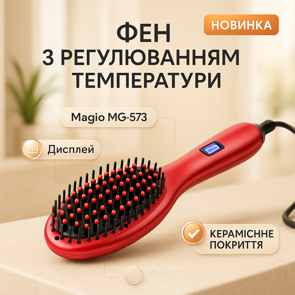 Фен-стайлер для сушіння волосся, Багатофункціональний фен-гребінець з насадками, Потужний фен-гребінець QS-27 Львів - фото 10