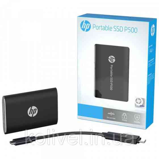 SSD external, USB 3.1 Gen2 Type-C 250Gb, HP P500, TLC, Black, чорний, Retail (7NL52AA) Киев