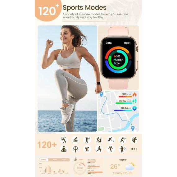 Женские умные смарт часы Smart Sensation + 2 ремешка (Gold) Винница - изображение 9
