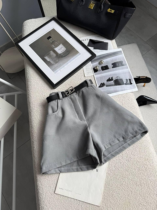 Женские базовые повседневные шорты турецкий кашемир Серый, 44 Одесса - изображение 2