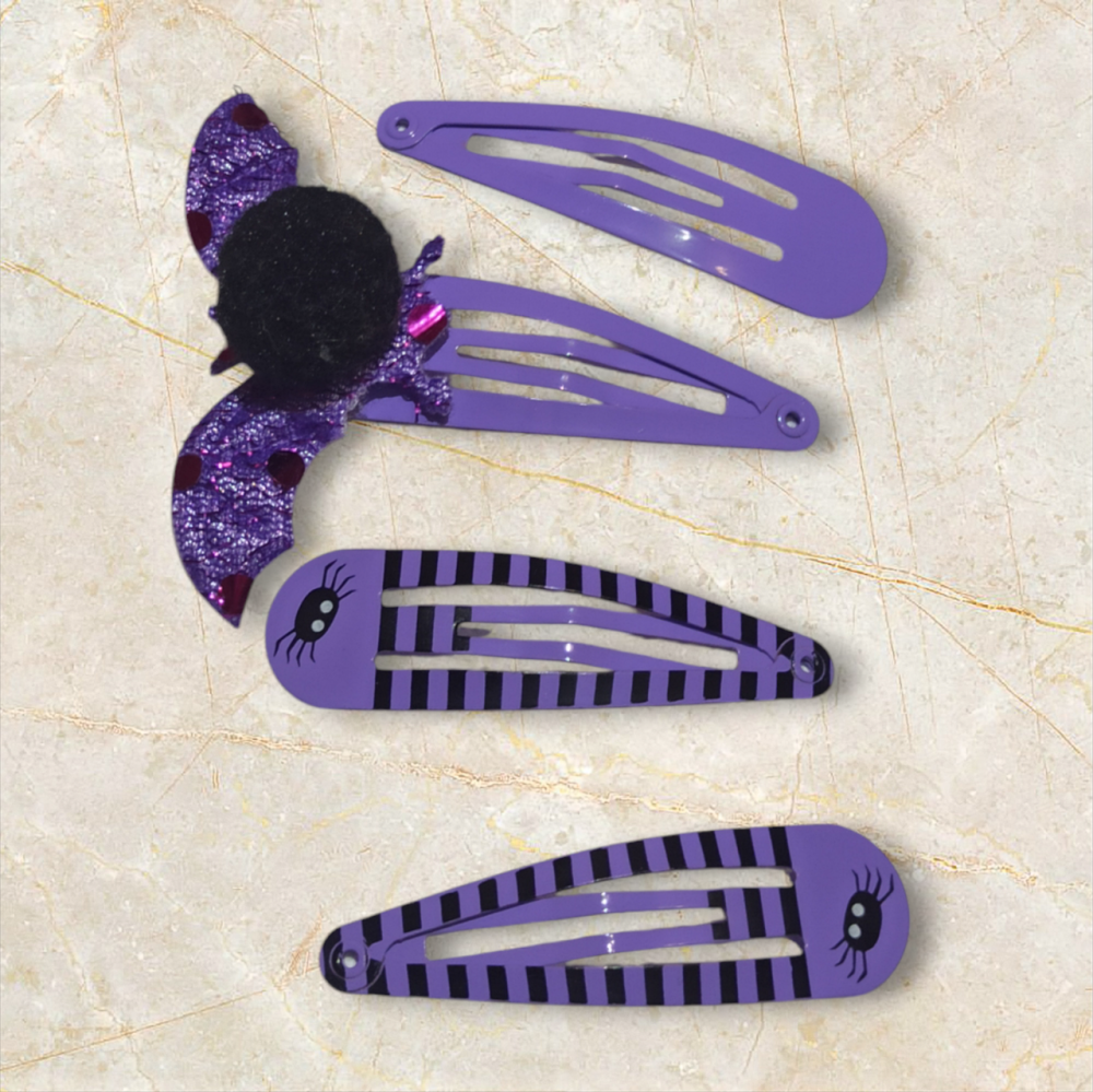Набір 4 шпильки для волос на Хелловін фіолетовий Київ - фото 1