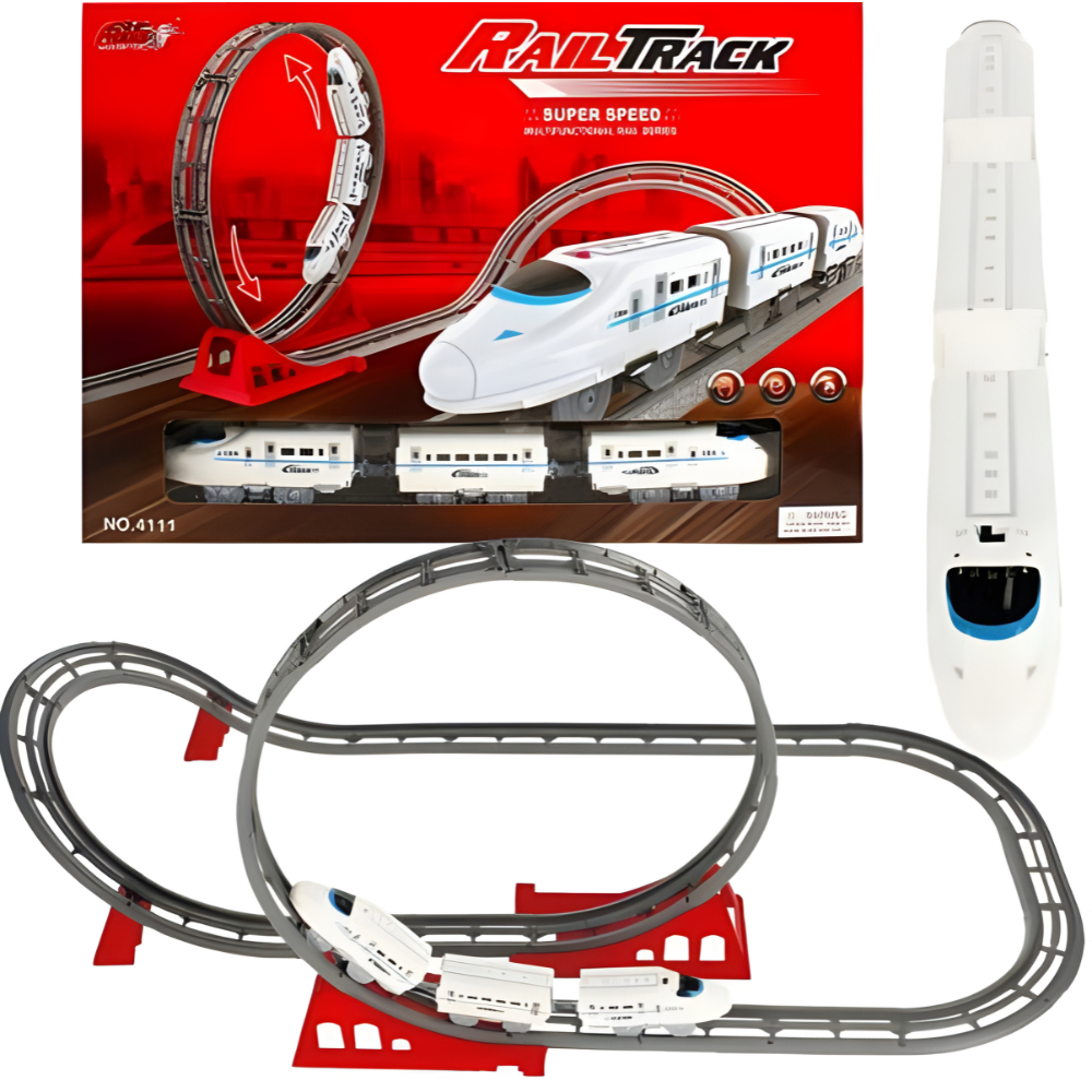 Іграшкова залізниця, дитяча з поїздом на батарейках 4хAAA для хлопчиків і дівчаток, пластикова, велика 115х53х41 см Кам'янець-Подільський - фото 4