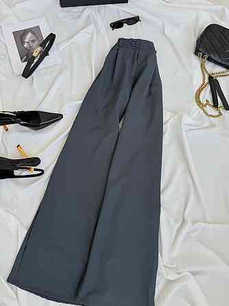 Женские базовые брюки палаццо костюмка 42/44, Графит Одесса