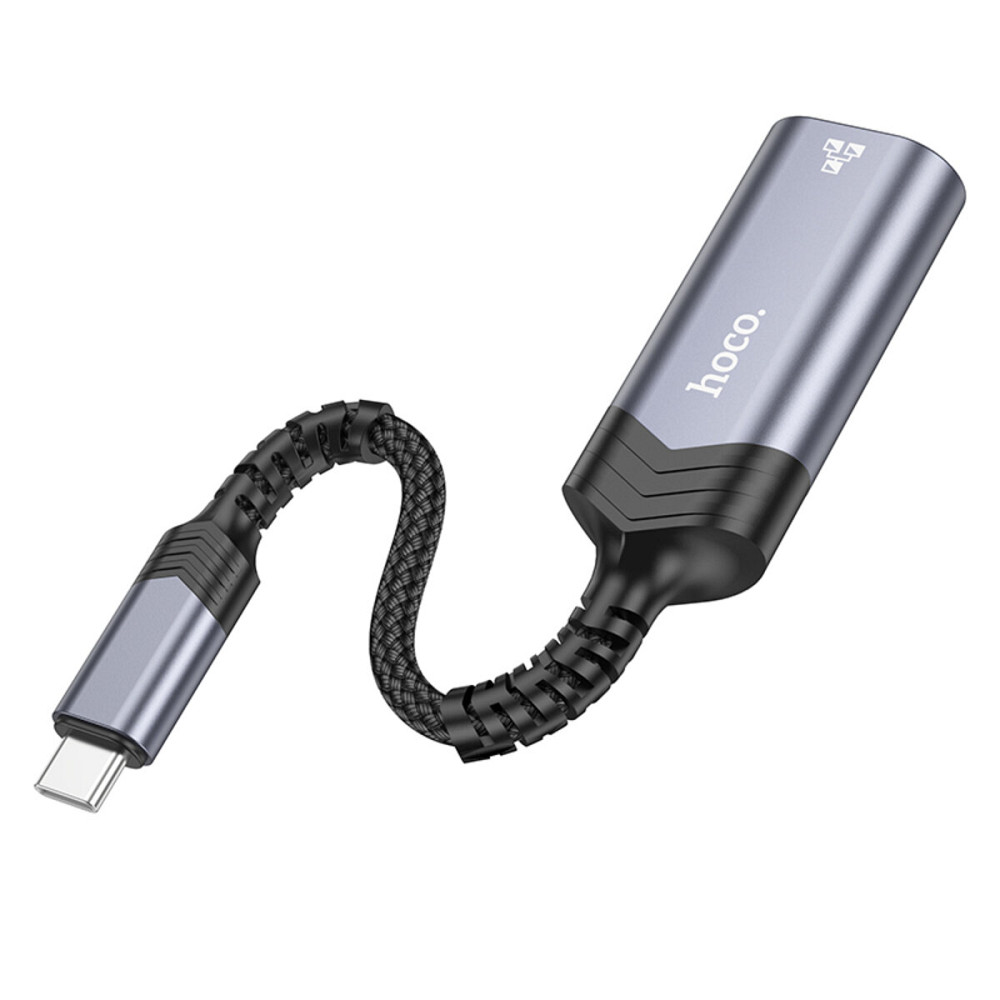 Кабель-перехідник HOCO UA26 Type-C ethernet adapter(100 Mbps) Metal Gray (6942007611985 ) Київ - фото 3