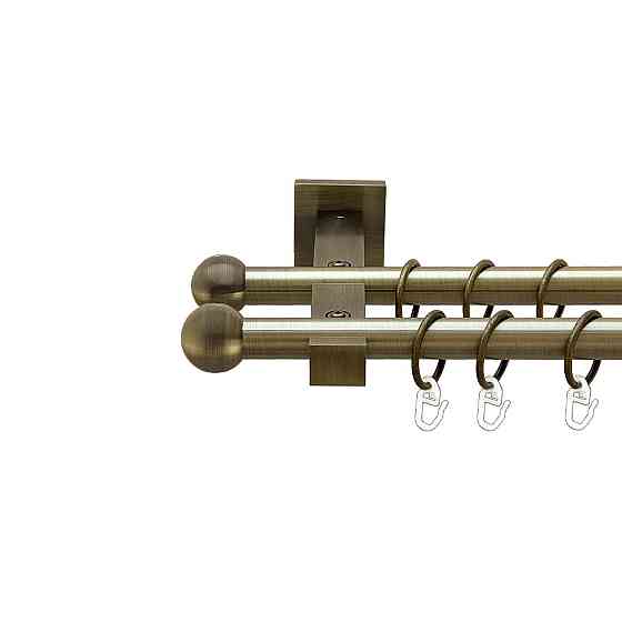 Карниз Orvit Куля Болонь металевий дворядний техно гладка труба кільце металеве Антик 19\19 мм 160 см (00-00026910) Львів