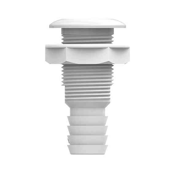 Зливний штуцер SEAFLO 1-1/4" (32 мм) крізь корпус — Білий, PP+GF (SFTH1-1250-01) Київ