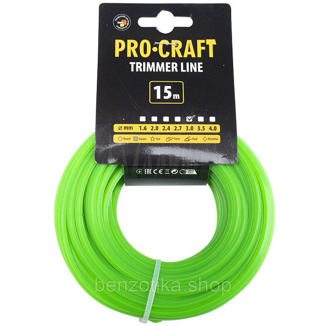 Волосінь квадрат Procraft 3мм 15м Київ - фото 1