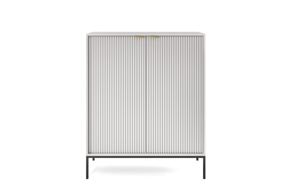 Комод высокий Perfect Home Новая/Nova 2-дверный с черными ножками K104 Серый (PFH-091234) Днепр - изображение 4