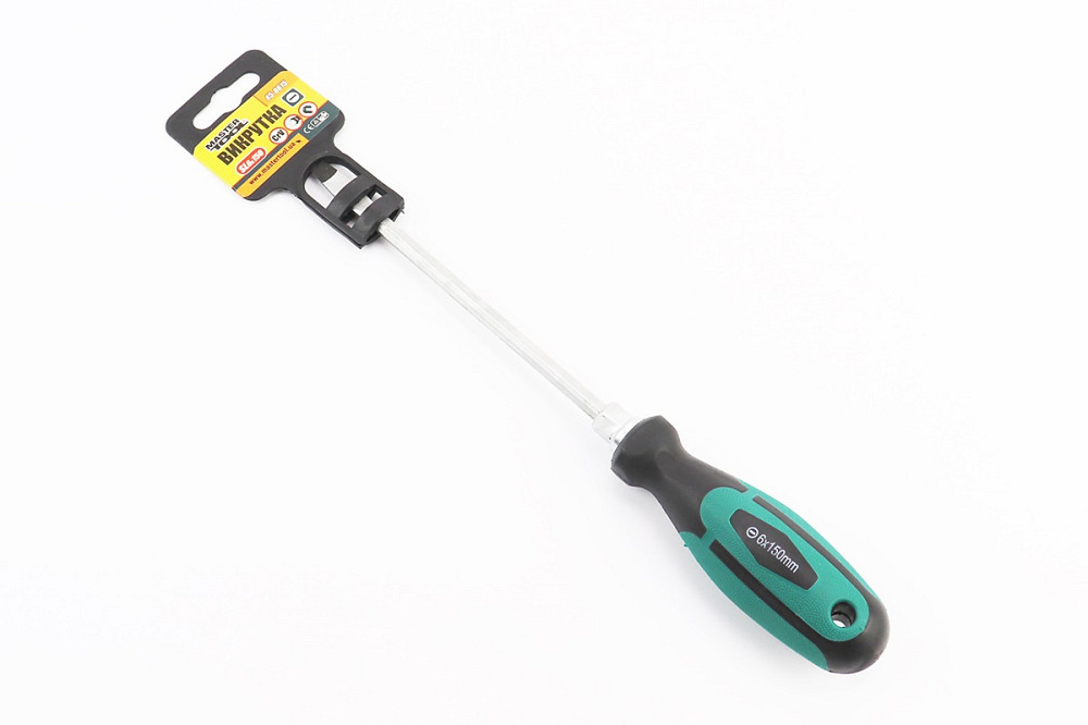 Викрутка магнітна шліцева HEX SL6x150мм ручка з TPR покриттям 45-8615 Київ - фото 1