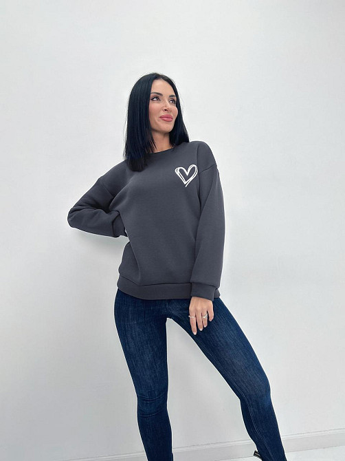 Жіночий світшот вільного крою "Self" Турція оптом | Норма і батал Київ - фото 8