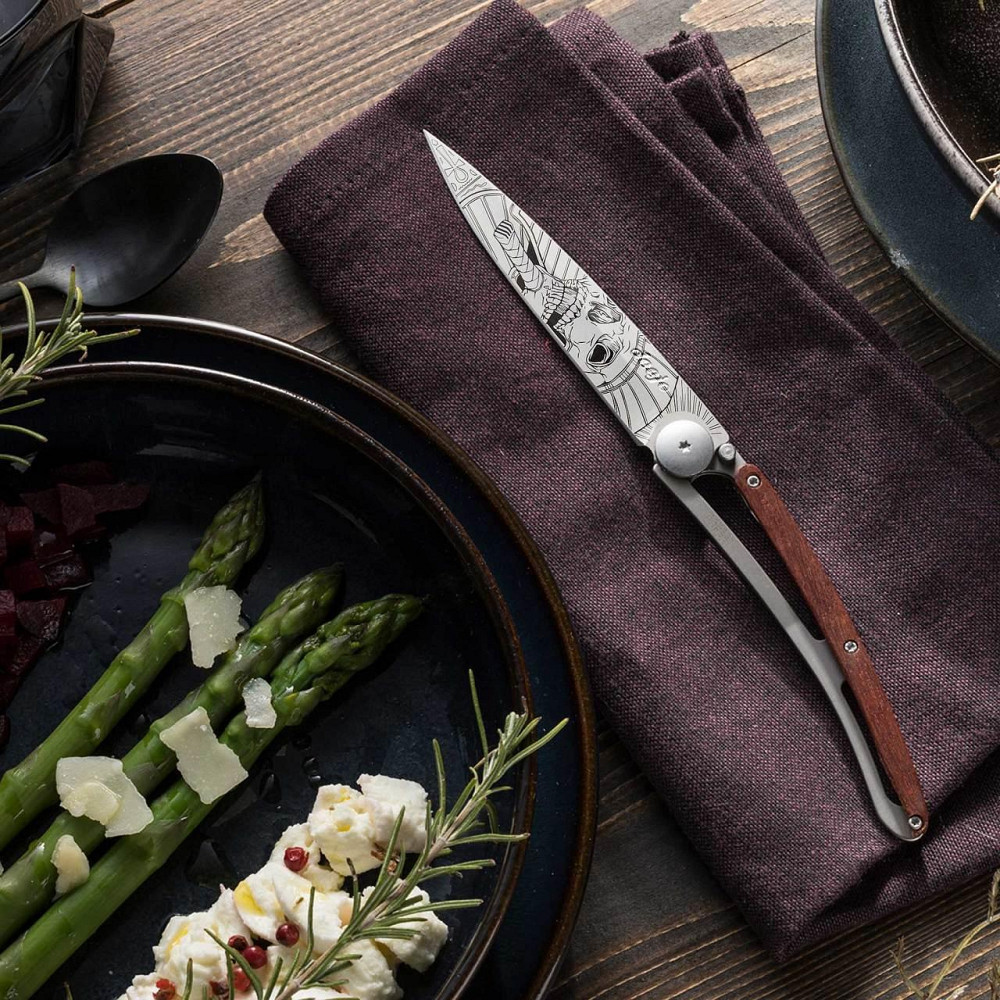 Универсальный Складной Нож с лазерной гравировкой Череп фараона Deejo 