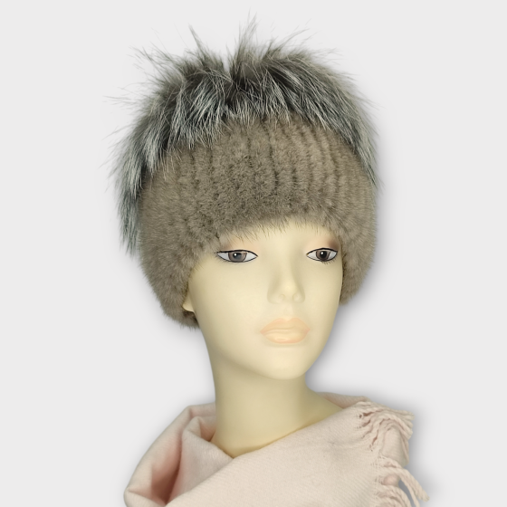 Норковая женская шапка кубанка Джесика Бежевый Харьков