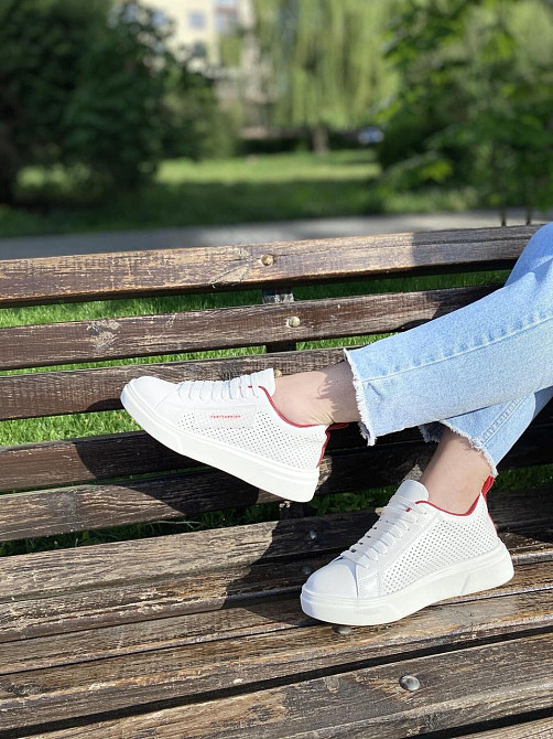 Kentro Кросівки жіночі KENTO 1530 білий/червоний (весна-літо, шкіра натуральна) (3502) Коломия - фото 7