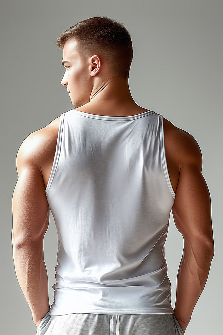 Стильна майка з натуральної бавовни TotalFit. Біла Київ - фото 2