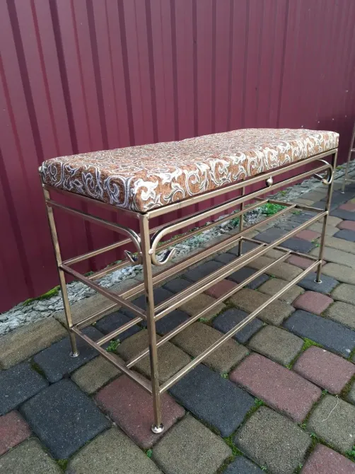 Прихожая банкетка пуфик пуф кованый без спинки малый M-096 Киев - изображение 5