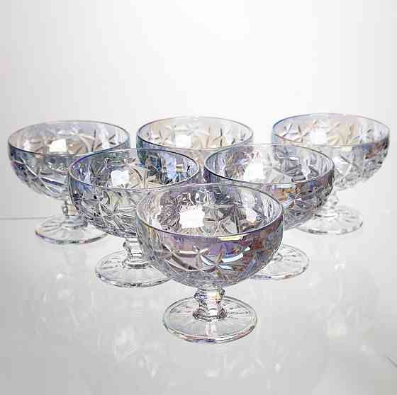 Набір креманок на ніжці 6 штук 340 мл скляні креманки для морозива желе та десертів HP-19-177 Київ