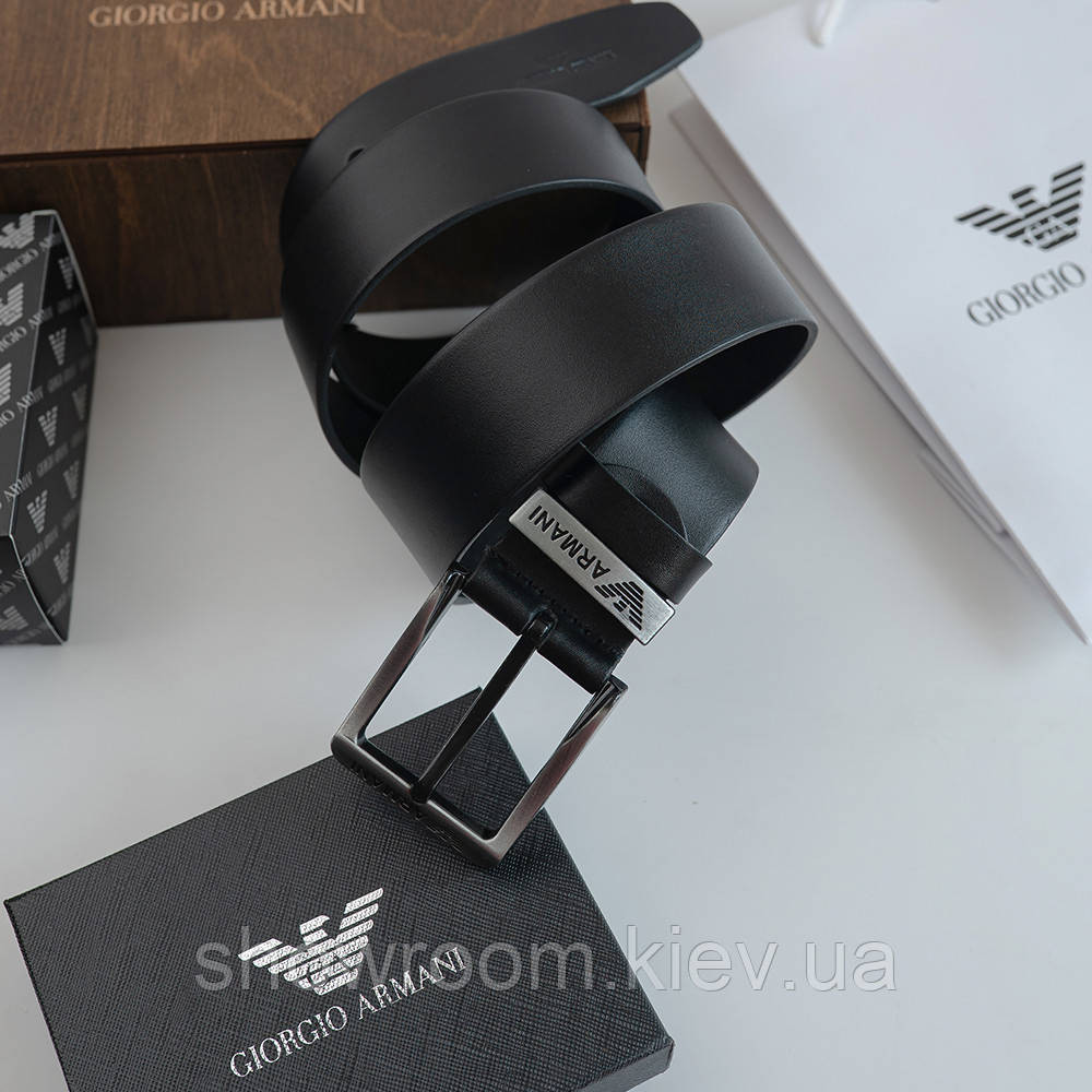 Чоловічий подарунковий набір ремінь та гаманець у дерев'яній коробці Armani (303) Київ - фото 8