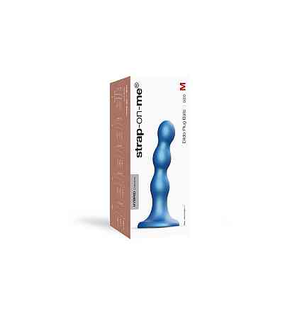 Насадка для страпона Strap-On-Me Dildo Plug Balls Blue Metallic M Sex Aura Киев