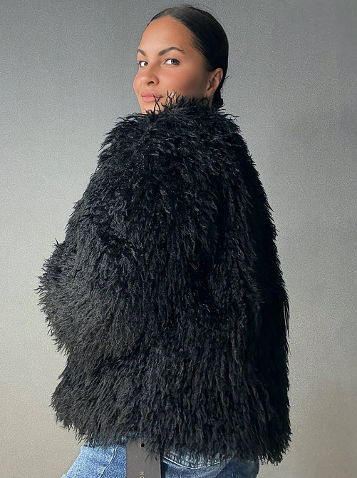 Шуба жіноча Lady Yep 10051 штучне хутро під ламу коротка чорна, чорний, L Київ - фото 13