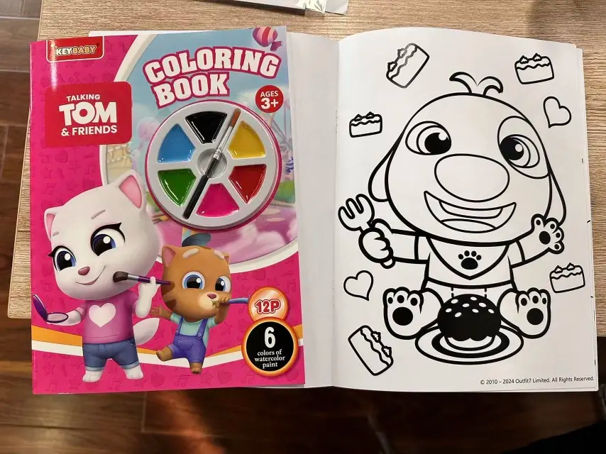 Дитяча книжка-розмальовка Keybaby з пензликом та акварельними фарбами для дітей від 2 років, у кольорі Pink Кам'янець-Подільський - фото 3