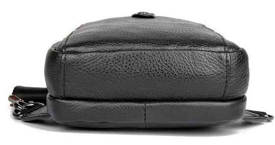 Сумка чоловіча шкіряна в зернистої шкірі через плече Vintage 14950 Чорна Київ