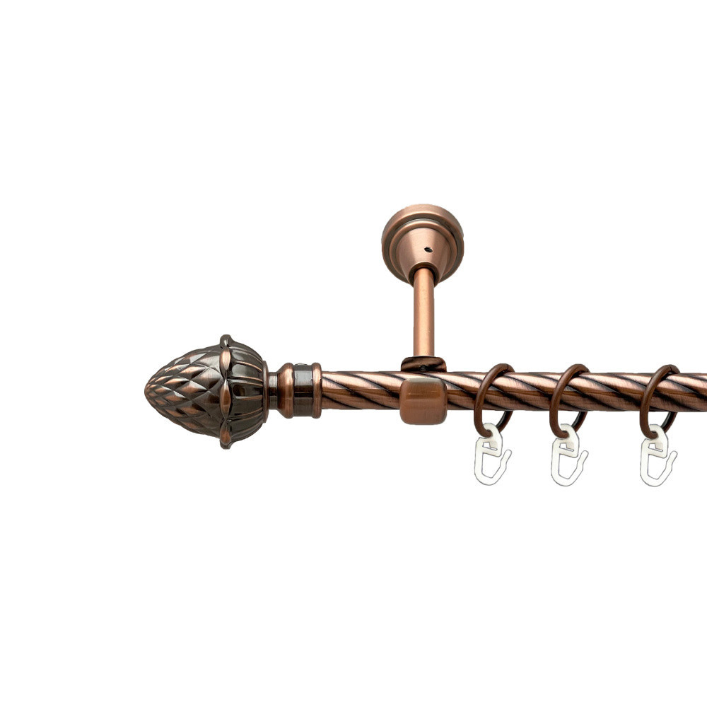 Карниз Orvit Цинара металевий однорядний відкритий скручена труба кільце металеве Мідь 16 мм 240 см (00-00025246) Львів - фото 1