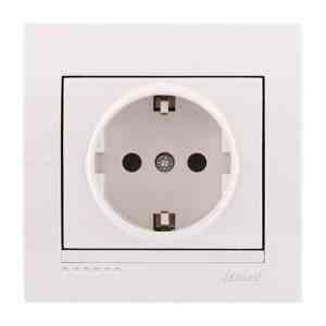 DERIY білий Розетка внутрішня із заземленням Лезард Житомир