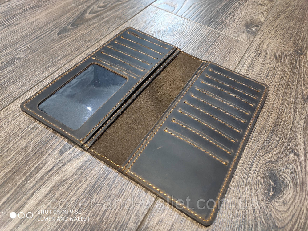 Тонкий чоловічий гаманець купюрник без застібки із вінтажної шкіри ST Leather Київ - фото 6