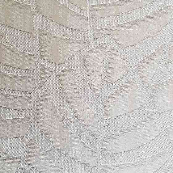 Шпалери метрові вінілові на флізелін Villa Marburg Lombardi геометрія абстракція листя білі на сріблястому Київ