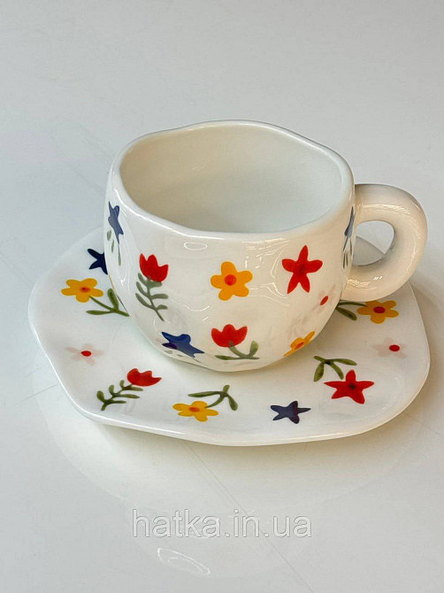 Чашка з блюдцем кераміка Olens "Квіткова" 300 мл 8030-394 Київ - фото 2