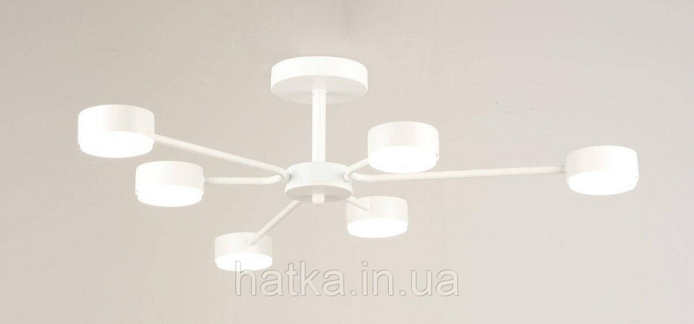 Люстра стельова на 6 плафонів VALESO N6827/6, патрон GX53, кругла, Білий Київ - фото 1