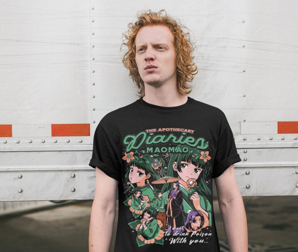 Футболка для хлопчика з аніме принтом Маомао Апотхекарй Діаріес Ессентіал оверсайз (зріст від 165 до 180) Чорний AnimeJ0906m Дніпро - фото 4