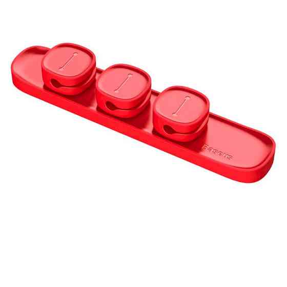 Магнітний органайзер держак для проводів Baseus Peas Cable Clip ACWDJ-09 (Червоний) Миколаїв