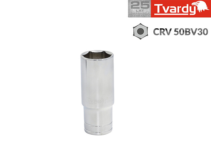 Головка "Tvardy" хром-ванадієва (Cr-V) 1/4"  6-гранна х 50 мм (подовжена)  7 мм Стрый - изображение 1
