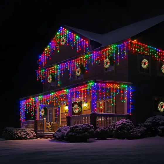 Гирлянда Бахрома 50 м, 600 LED, мультиколор Київ