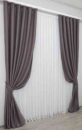 Комплект готовых штор VR-Textil Блэкаут Midnight № 1231ш Марсала 100х290 см 2 шт (31-045) Киев