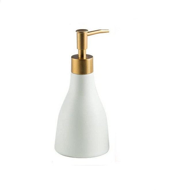 Дозатор для жидкого мыла, моющих средств для ванной комнаты и кухни Bathlux 280 мл из керамики, Белый матовый Каменец-Подольский - изображение 1